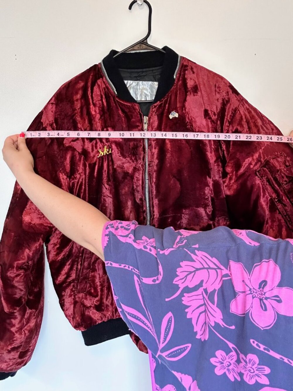 Vtg 80s 90s Crushed Velvet Sukajan Souvenir Jacket - Korea Dragon Bomber - Picture 13 of 16